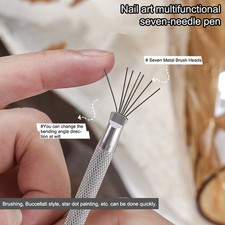 Multifunctional Nail Art Line Painting 7 Pin Pen UV Gel Brushes Drawing Tool