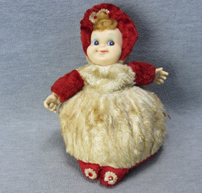 Rushton Christmas Baby Rubber Face Vintage Doll 10in TLC RESTORE