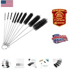 Set of 10 Nylon Bottle Cleaning Brushes - 8 Inch Flexible Tube Brush Set