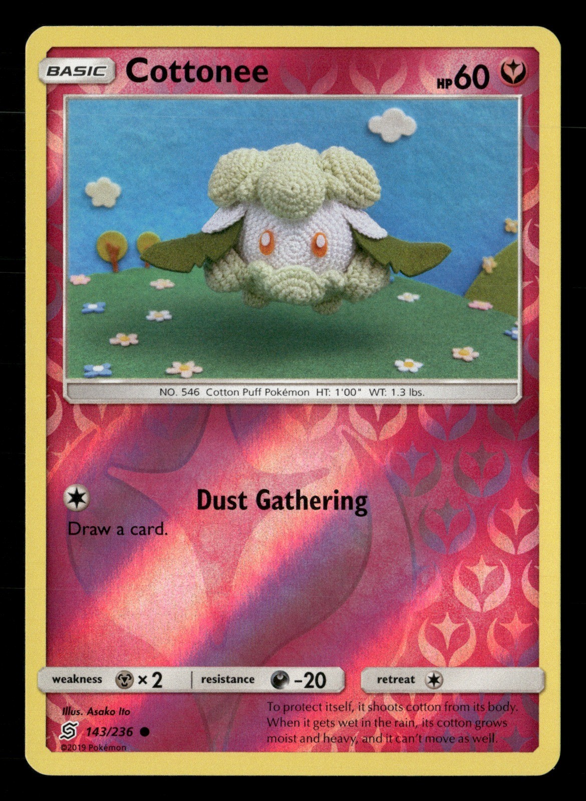 Cottonee Reverse Holo SM - Unified Minds 143/236 LP Pokémon TCG