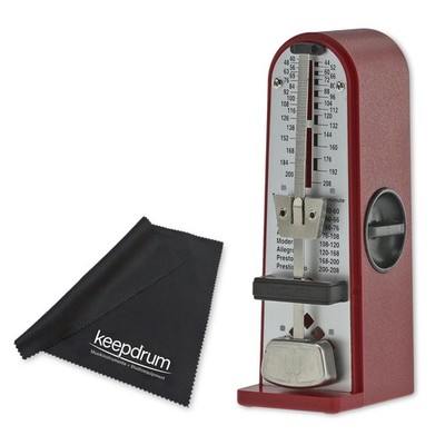 Wittner Taktell Piccolino 890141 mechanisches Metronom Rubinrot mit Tuch