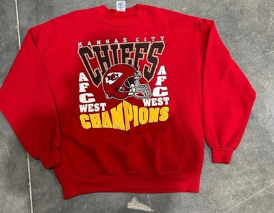 Vintage JERZEES Kansas CIty Chiefs 90s AFC West Champions Crewneck Size XLarge