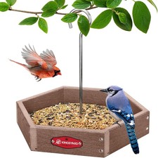 Hanging Bird Feeder for Outdoors   Large Platform Feeder with Metal Mesh Tray...
