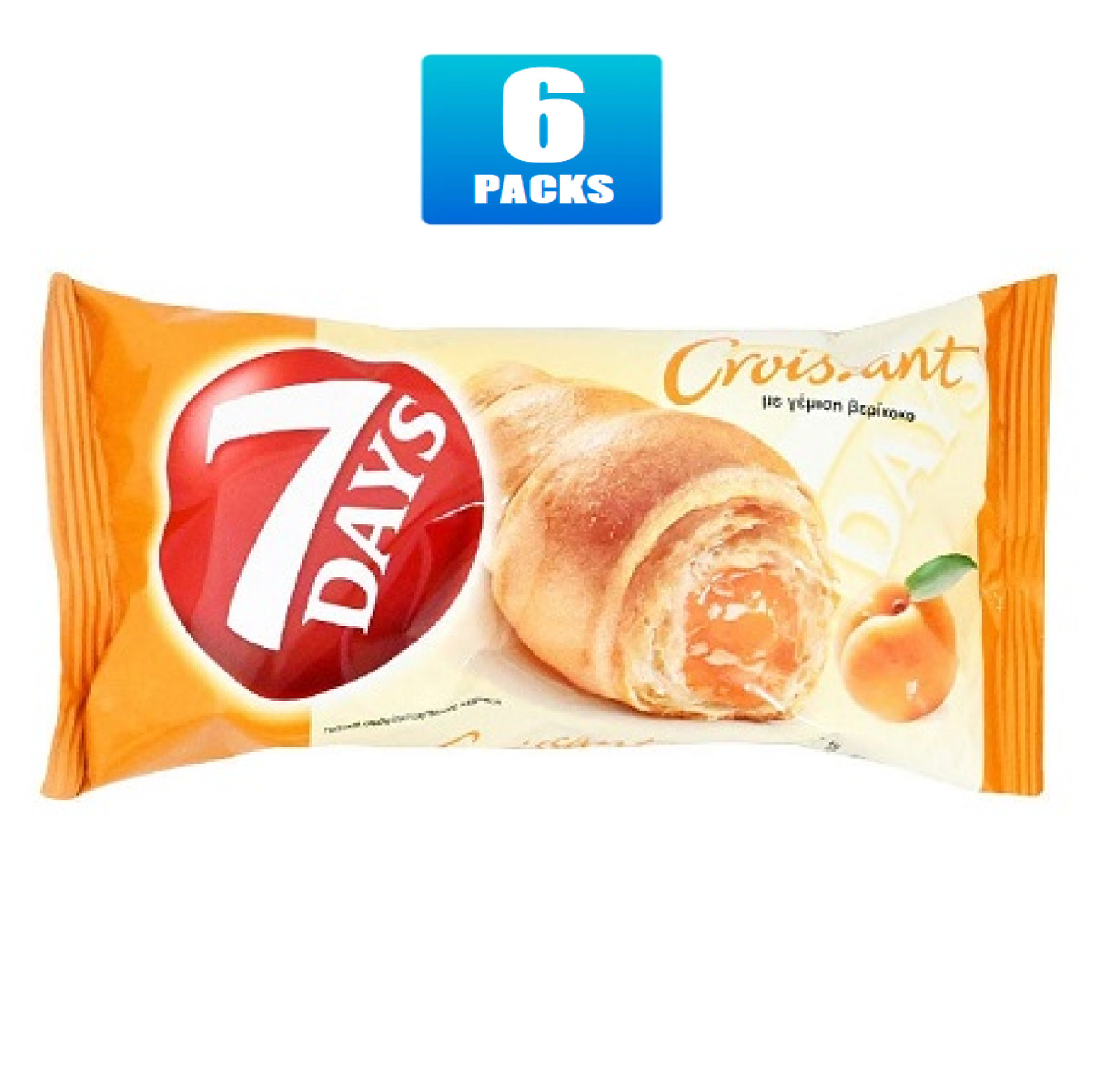 6 paquetes de melocotón croissant de 7 días - 2,65 oz cada uno