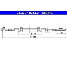 2xATE HANDBREMSSEIL LI+RE geeignet für BMW 3er E30 mit SCHEIBENBREMSE