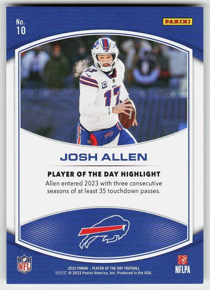 2023 Player of the Day #10 Josh Allen Football Bills - Image 2 of 2