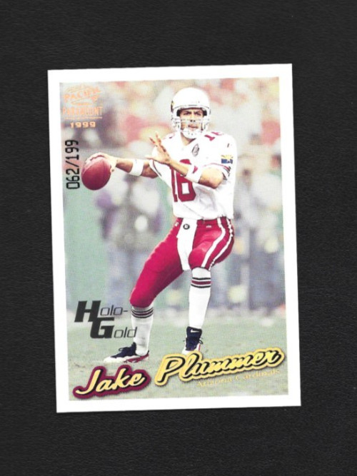 1999 Pacific Paramount Jake Plummer #7 Holo Gold 62/199 Arizona Cardinals