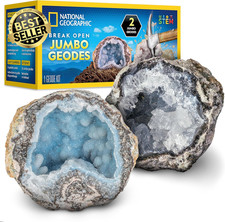 National Geographic Jumbo Geodes Kit – Break Open 2 Large Geodes with Crystals I