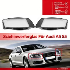 2pcs Scheinwerfer Links+Rechts für Audi A5 S5 08-11 Scheinwerferglas  8T0941029