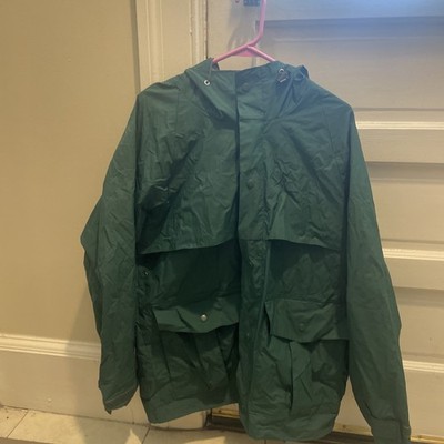Vintage  Pro Rainer Green Rain Jacket With Hood Size M