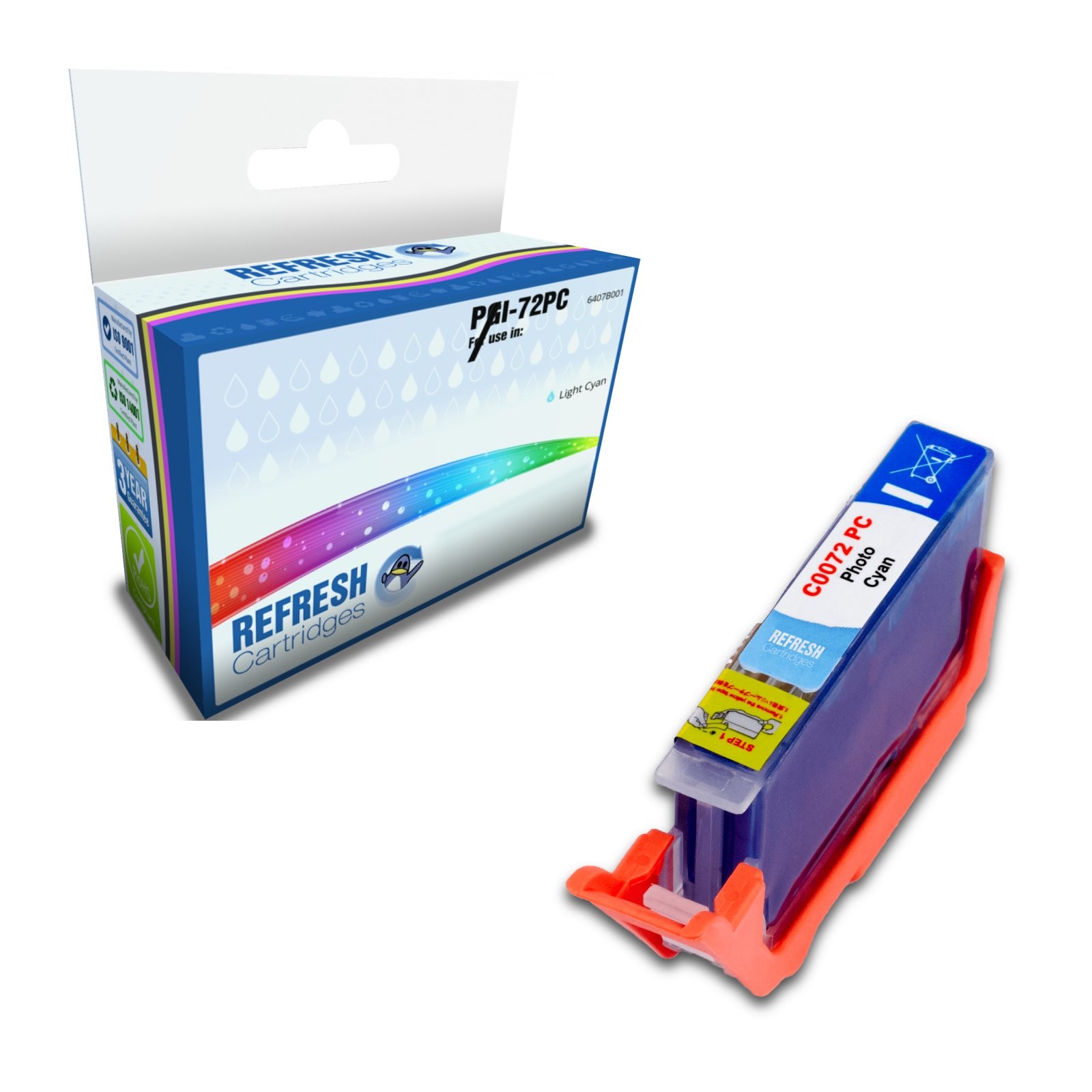 Refresh Cartridges Light Cyan PGI-72PC Ink Compatible With Canon Printers