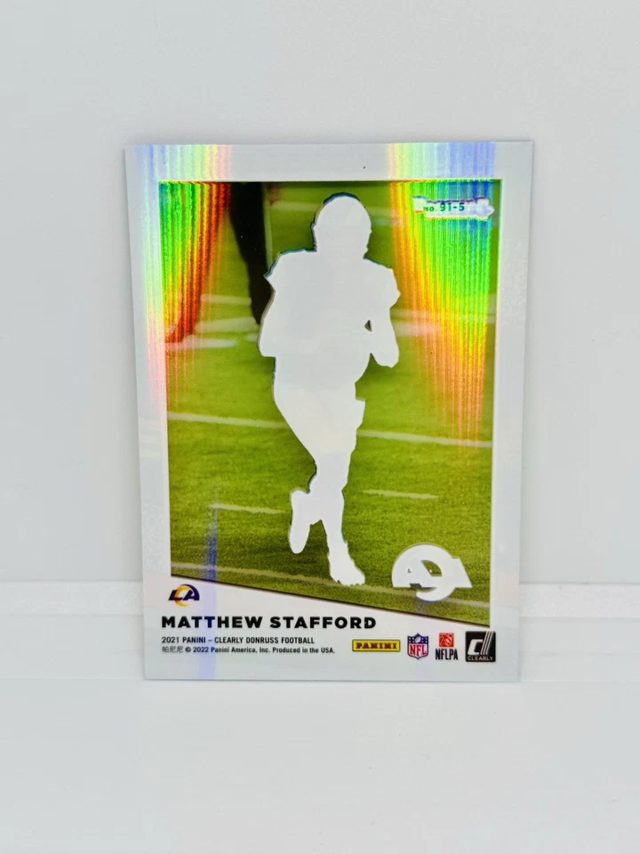 2021 Clearly Donruss MATTHEW STAFFORD 1991 Retro Holo /10 Rams #91-5 - Image 2 of 2