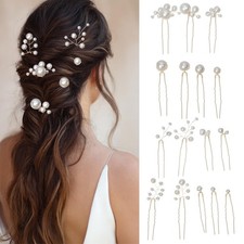16 PCS Bridal Pearl Hair Clips, Handcrafted Wedding Hair Accessories for Brid...