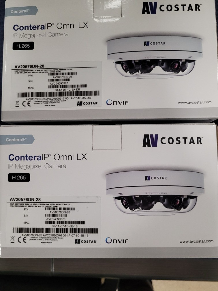 LOT OF 2 x New Arecont Vision AV20576DN-28 Dome Security Camera AV20576DN