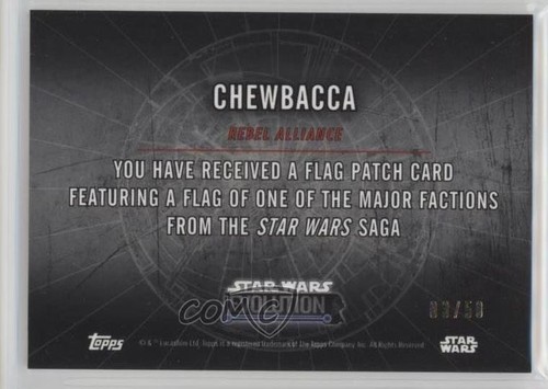 2016 Topps Star Wars Evolution Commemorative Flag Silver /50 Chewbacca Patch 1j8 - Picture 2 of 3