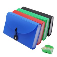 File Folders 4 Pack, 7.1" 4.2" Receipt Organizer Folder Accordion Folder Docu...