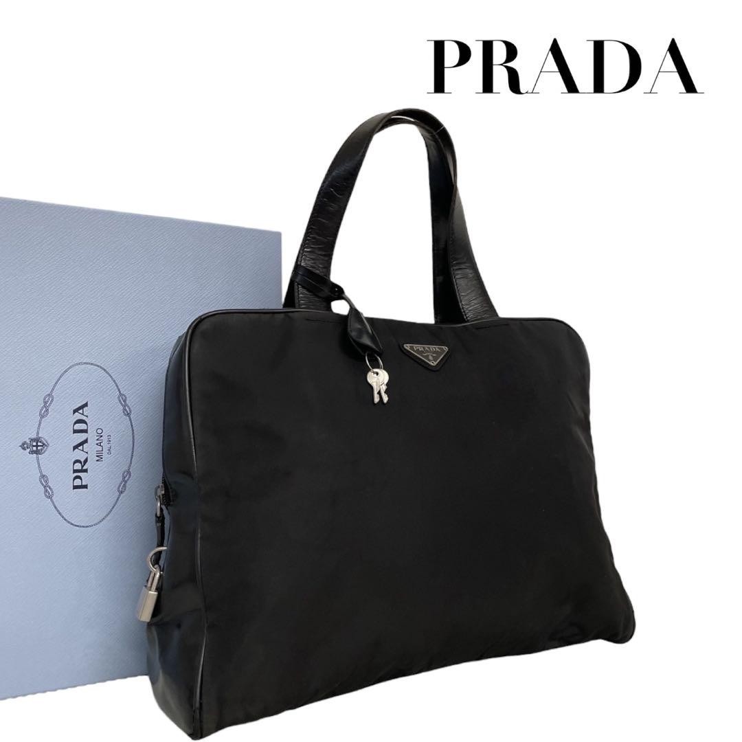 Prada Black Nylon Tote Bag with Triangle Logo 4376 Japan