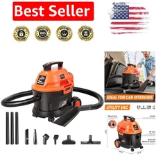 Adjustable 2.5 Gallon Wet/Dry Vacuum with Integrated Storage & Powerful Suction