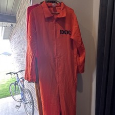 Orange Prisoner Costume Jumpsuit Convict Inmate DOC Department of Corrections