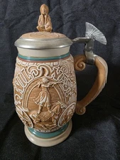 1993 Avon Tribute to the Wild West Stein Ceramarte Brazil Pewter Lid