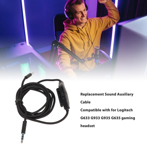 ヘHeadphone Sound Cable 3.5mm Gaming Headset Aux Cord With Inline Mic Mute Vo - Picture 8 of 12