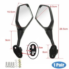 Black Motorcycle Bike Wing Rear View Side Mirrors Motorbike Rearview Pair For HY