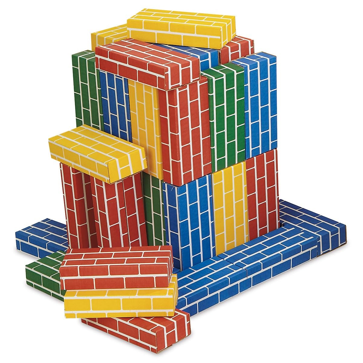 Kids Cardboard Building Blocks - 24 Bricks 9" x 4" x 2" Set
