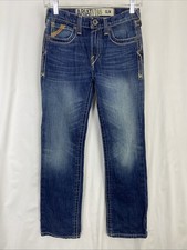 Ariat B5 Boundary Slim Dark Blue Denim Jeans Boys Size 12 Straight