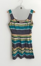 NINE WEST Multicolored Striped Lined Sleeveless sundress sz 12 Zip summer casual