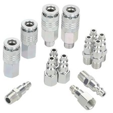 Air Compressor Hose Fittings, 1/4'' Universal Quick Connect Coupler, Steel