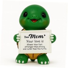 Positive Turtle   Hand-Painted Resin Figurine, 4-Inch Tall Cute Desk  Mom