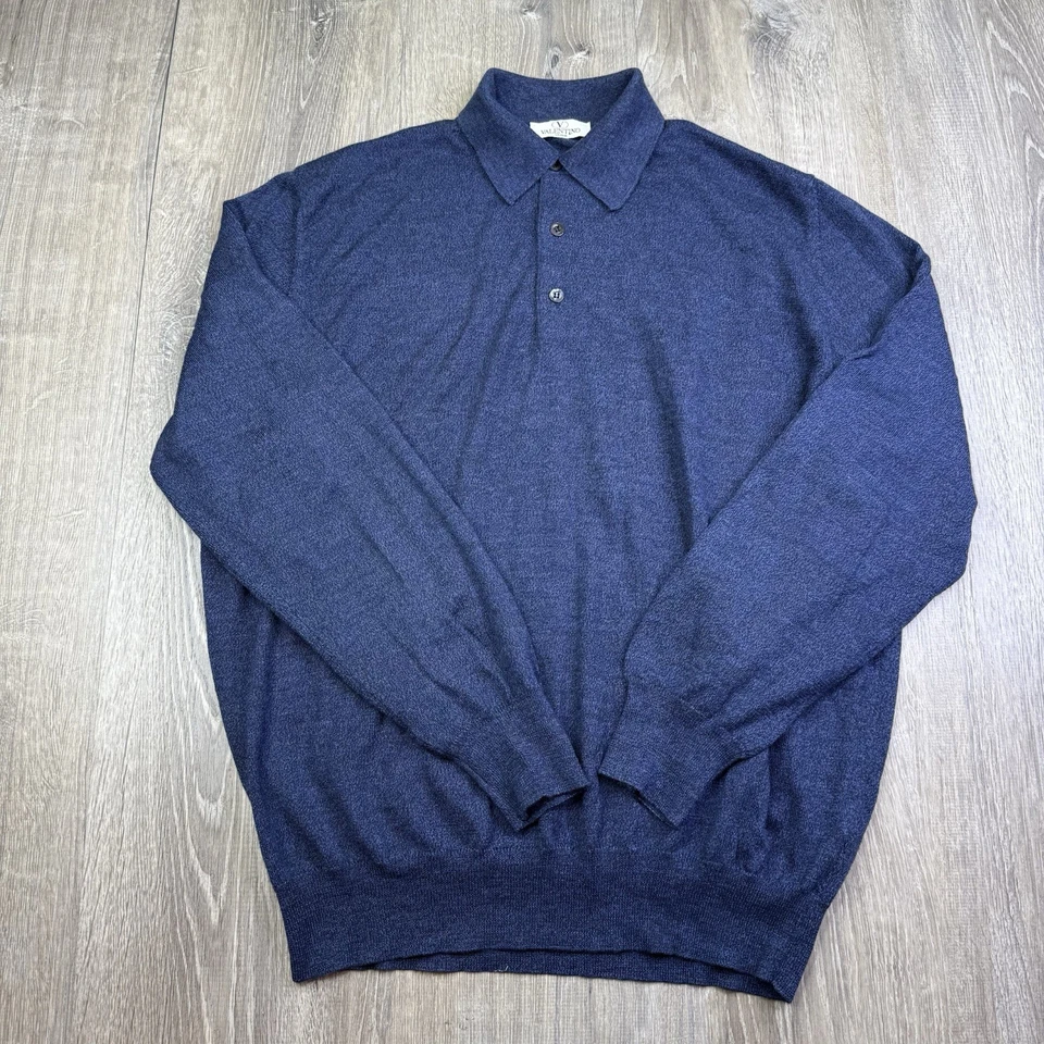 Vintage Valentino Studio Pure Wool Sweater Blue Mens Size XXL Made In Italy - Image 2 of 4