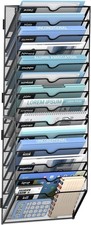 14 Tier Wall Hanging File Organizer Paper Folder Holder Wall Mounted Metal Mail