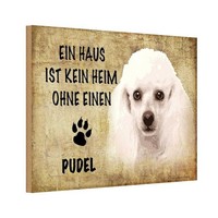 Holzschild 12X18 Cm Pudel Hund Tier Haustier Deko Geschenk Holz Schild