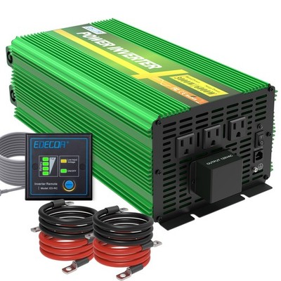 EDECOA 3000W Pure Sine Wave Power Inverter 12V 110V 120V Home Garden RV Solar