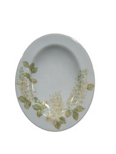 Croscill Home Soap Dish Ceramic Light Mint Green White Flowers Floral Vintage