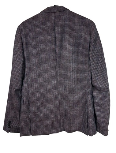 Blazer Hugo Boss X Nordstrom viola/blu lana a quadri uomo 40R - Foto 2 di 7