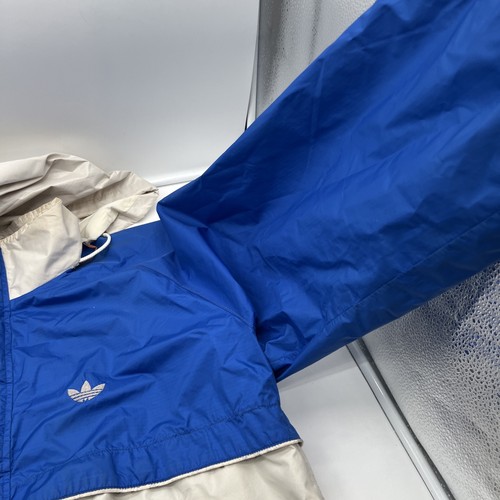 Vtg Large Adidas Track Jacket Full Zip Blue White YKK Trefoil USA Nylon Goretex - Picture 5 of 24