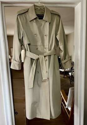 Vintage LONDON FOG Women's Classic Trench Coat 16 1/2 Petite Zip