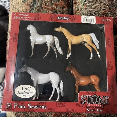 Peter Stone Chips Horses Four Seasons 2005 Schylling Set of 4 TSC excellent cond