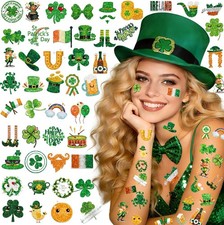 St Patricks Day Accessories Decorations, 48Pcs St. Patrick's Day Tattoos Sti