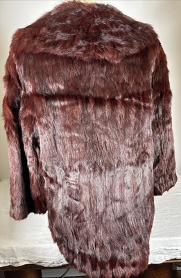 Vintage 1950s Chocolate Brown Mink Fur Jacket 3/4 Sleeve Hook