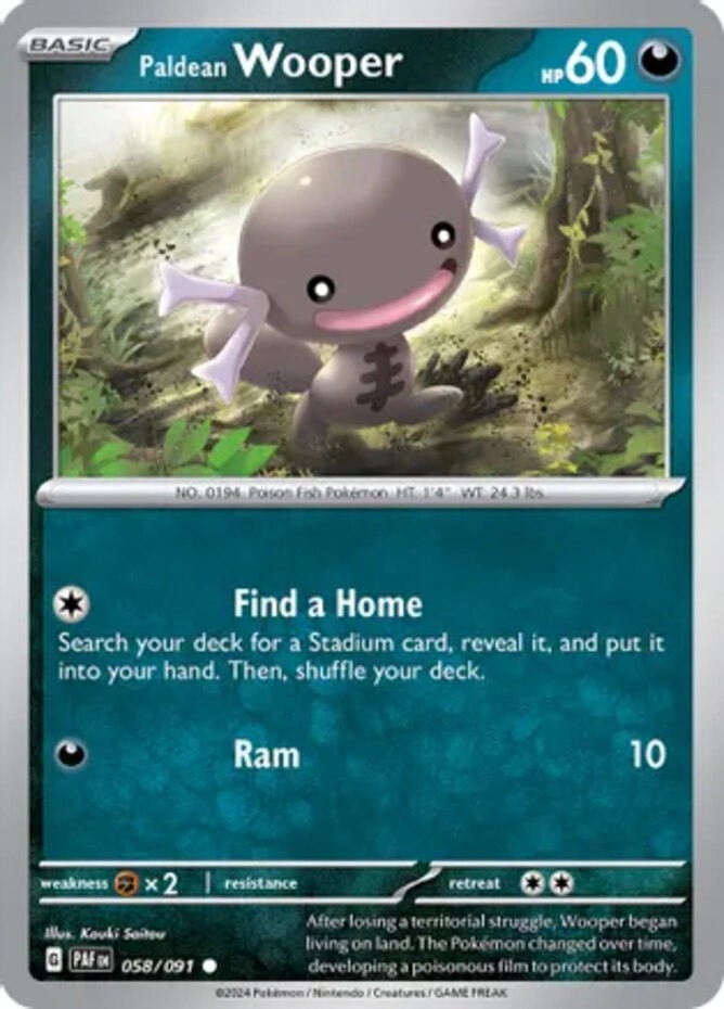 Paldean Wooper - 058/091 - Common - Near Mint