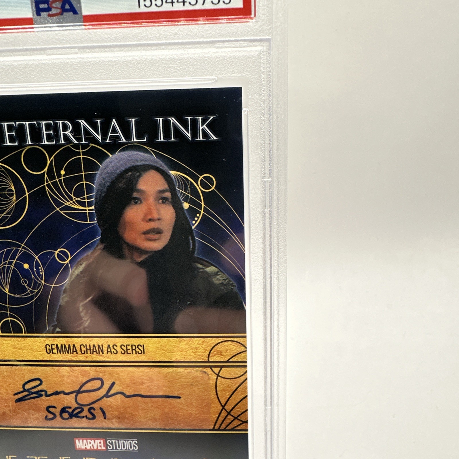 2023 Upper Deck Marvel Eternals #E12-GC - Gemma Chan as Sersi Eternal Ink Auto view 4