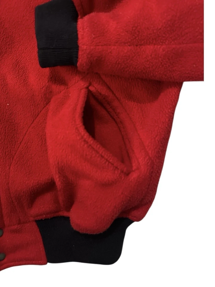 Chaqueta de bombardero universitaria Polo Ralph Lauren roja polar para hombre talla grande Foto 3 de 4