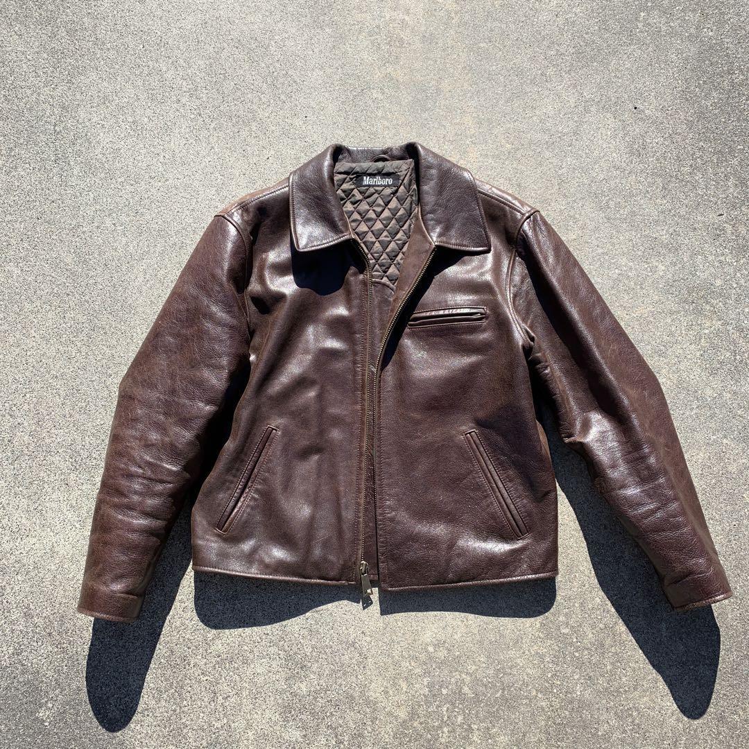 Marlboro Men L Vhtf Short Leather Jacket Vintage Rare Model