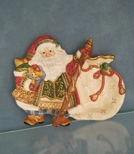 Fitz & Floyd Jolly Ole St. Nick Candy Dish New In Box