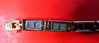 STERLING SILVER GEMSTONE BRACELET WOMANS STAMPED AMETHYST JET EMERALD VINTAGE EX — photo 10
