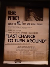 Gene Pitney Last Chance To Turn Around Rare Original Promo Poster Ad Framed!