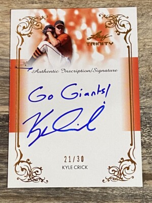 Kyle Crick 2013 Leaf Trinity Inscription  Go Giants!  AUTO /30 #DTI-KC1